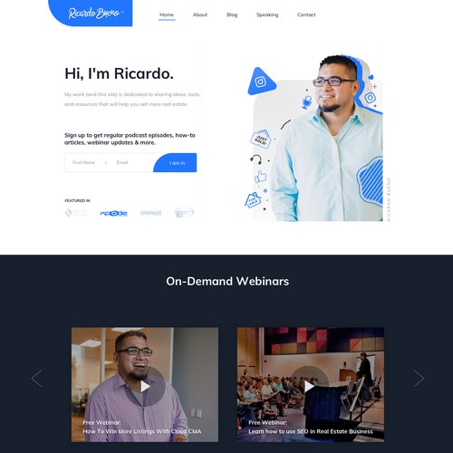 Minimalist website with the title 'Powerful, minimalist website refresh that communicates authority!'