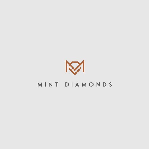 One-color logo with the title 'Mint Diamonds'