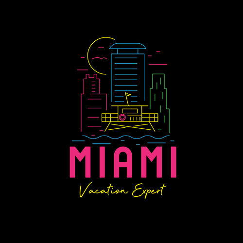 Miami design with the title 'Miami Style Travel Logo'