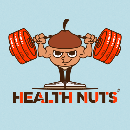 Nut logo with the title 'Mascot for Health Nuts'