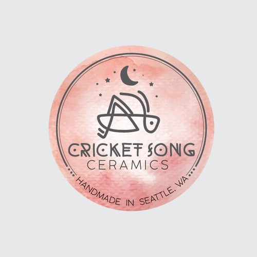 Cricket design with the title 'A logo for handmade pottery'