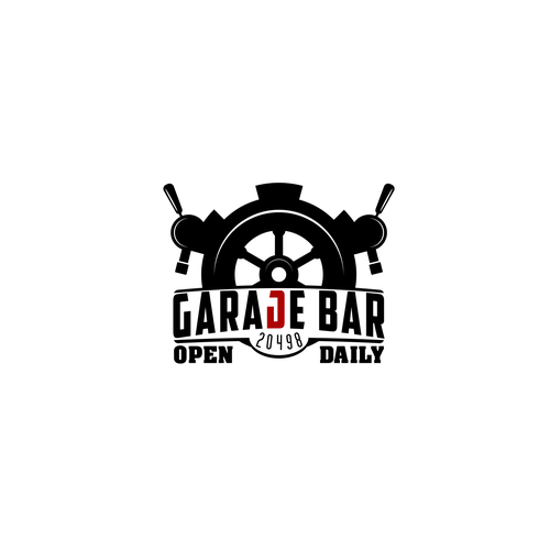 Garage door logo with the title 'Garage Bar Logo'