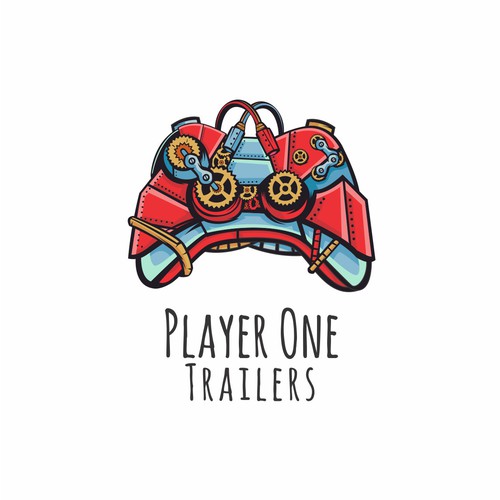 Paper logo with the title 'player one trailers'