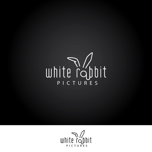 Alice in Wonderland design with the title 'White Rabbit typographic logo'