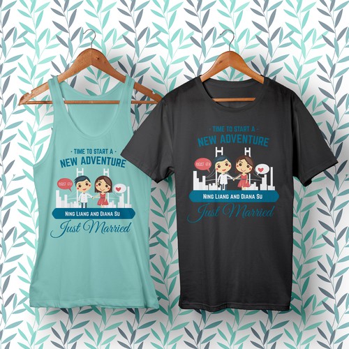 Comic t-shirt with the title 'T-Shirt Design for Wedding'