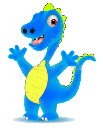 Dinosaur artwork with the title 'Create a new design for the worlds cutest dinosaur puppet!'