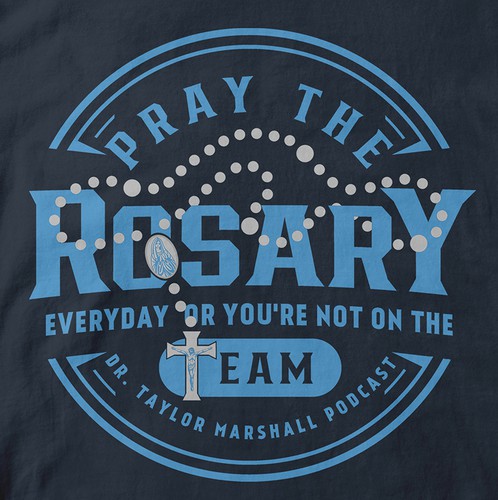 Religious t-shirt with the title 'Pray The Rosary Everyday Tee'