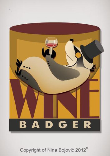 Character label with the title 'Wine label logo'