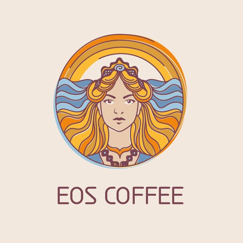 Greek logo with the title 'Logo for coffee shop'