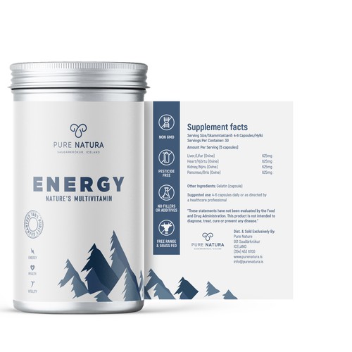 Energy packaging with the title 'Multivitamin'