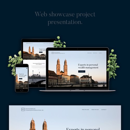Photography website with the title 'Wealth Management homepage design'