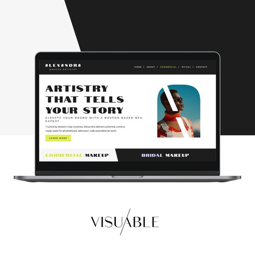 Makeup artist design with the title 'Squarespace Website for a Makeup Artist'