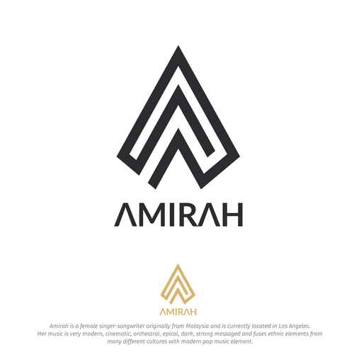 Singer logo with the title 'Logo concept for Amirah'