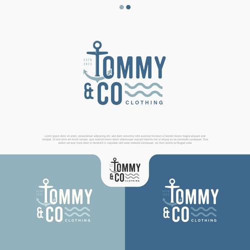 Nautical logo with the title 'Clothing Brand Logo Design'