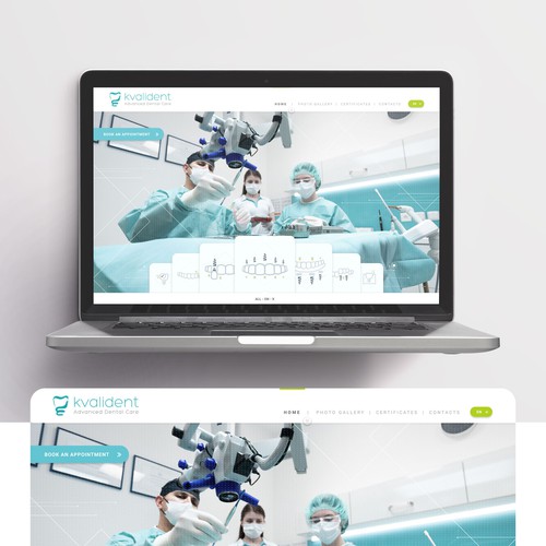 Dental website with the title 'Kvalident'