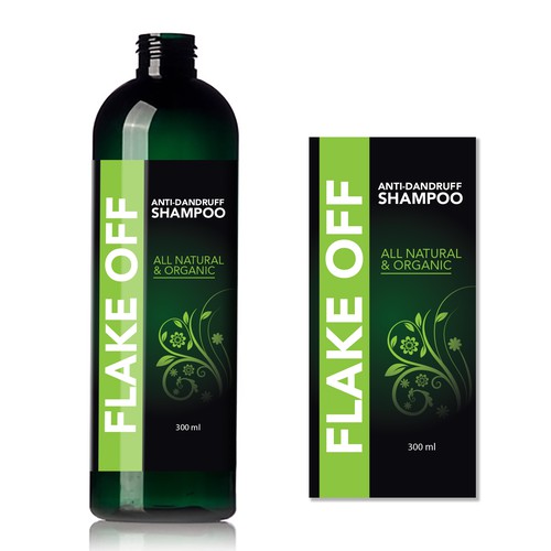 Sticker label with the title 'Shampoo label design'