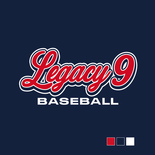 Team jersey logo with the title 'Legacy 9 Baseball'