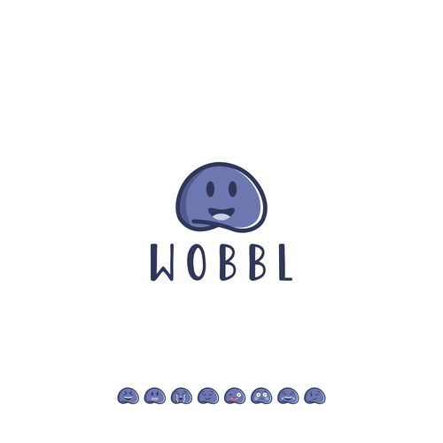 Emoticon logo with the title 'Wobbl'