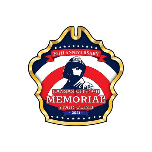 Firefighter logo with the title 'American logo design for community event'