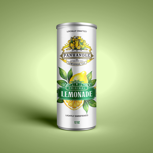 Lemonade label with the title 'Lemonade can design'