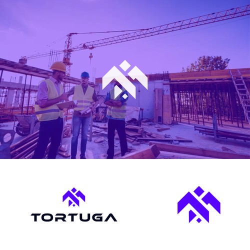 Turtle logo with the title 'Abstract Turtle Logo for a Shell Construction Contractor'