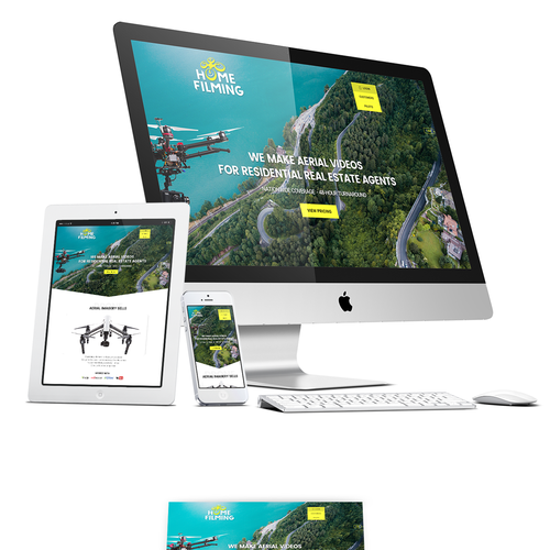 Drone design with the title 'Design for Nationwide Aerial Photography Company website'