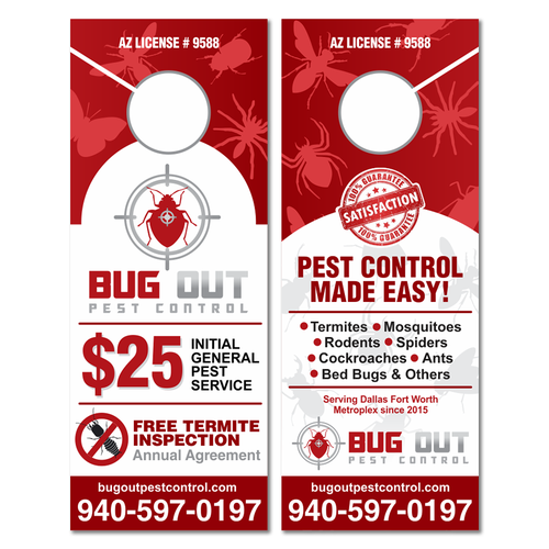 Door hanger design with the title 'BUG OUT DOOR HANGER'
