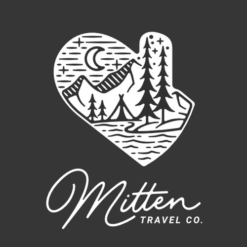 Tent design with the title 'Mitten Travel Co. Logo'