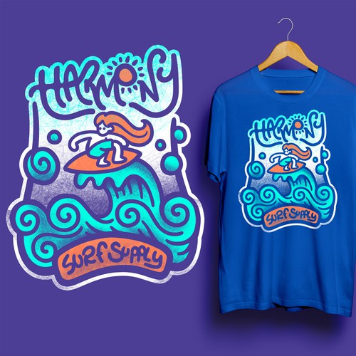 Tropical t-shirt with the title 'surf'