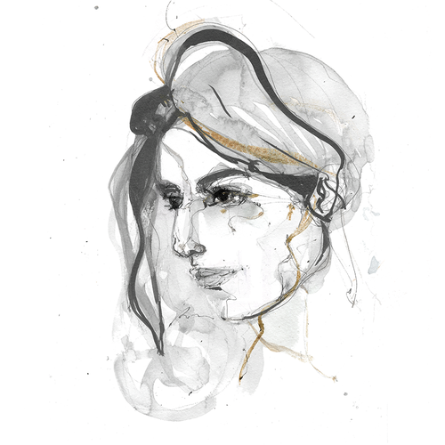 Ink artwork with the title ' Illustration for "Elan" Skin Care Brand'