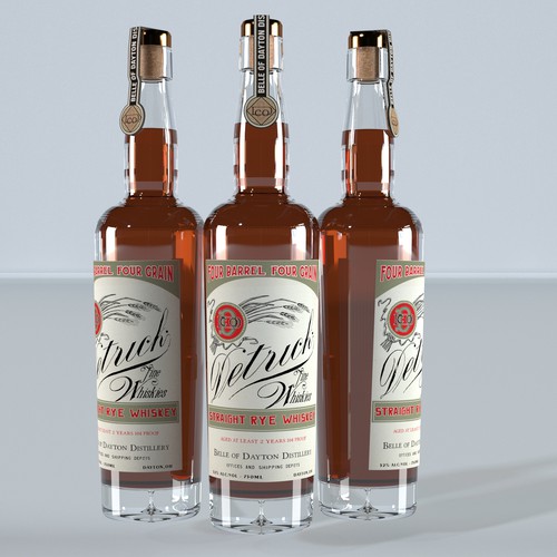 Liquor label with the title 'packaging design'