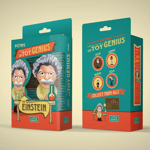 Vintage packaging with the title 'Put A Genius in a Box'