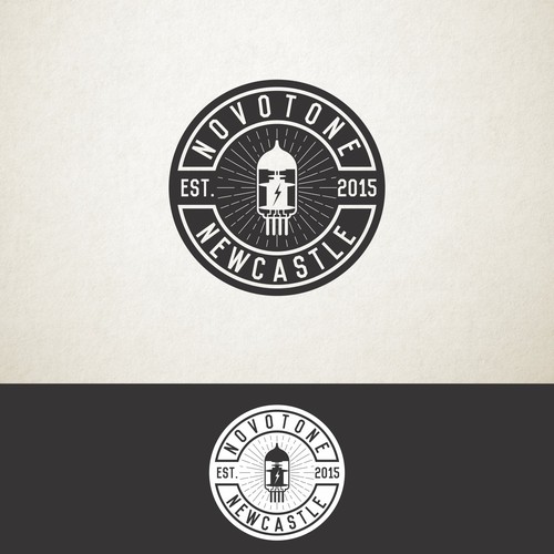 Black and white logo with the title 'Vintage logo for music record company'