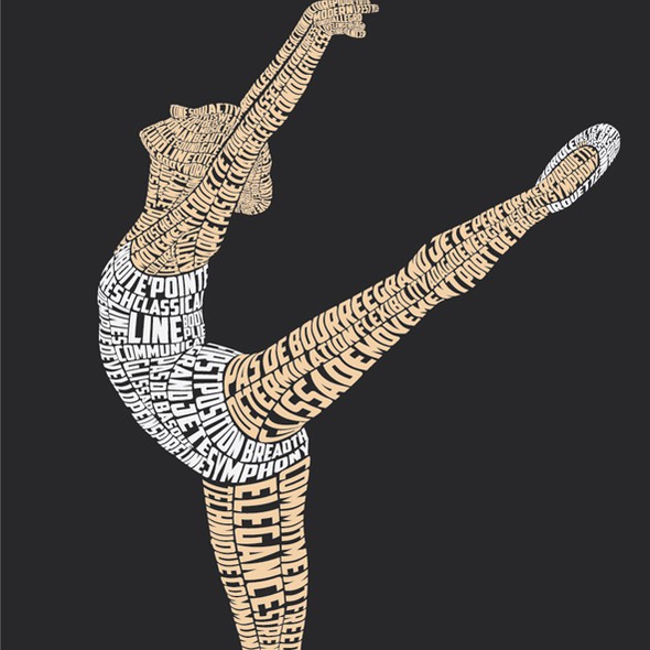 Ballet design with the title 'Ballerina Typography'