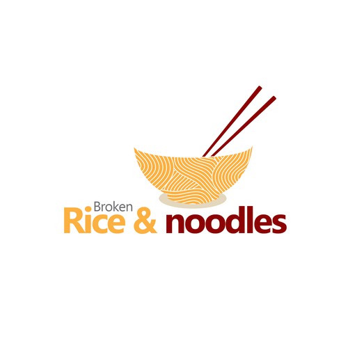 Rice logo with the title 'Broken Rice & Noodles Restaurant'