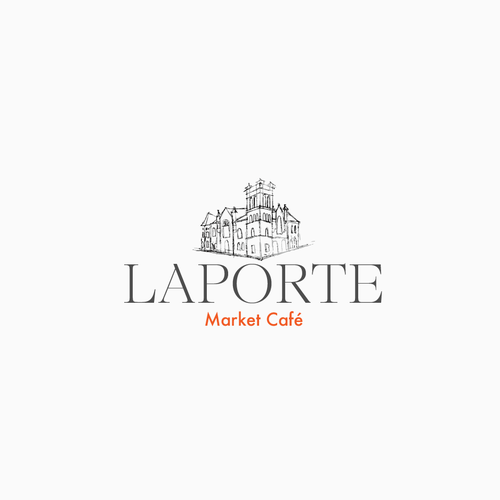Souvenir logo with the title 'Small Town Community Café and Market Logo'