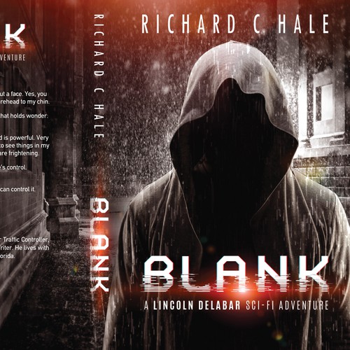 Series book cover with the title 'Blank - book 1, Sci-fi adventure by Richard C Hale'