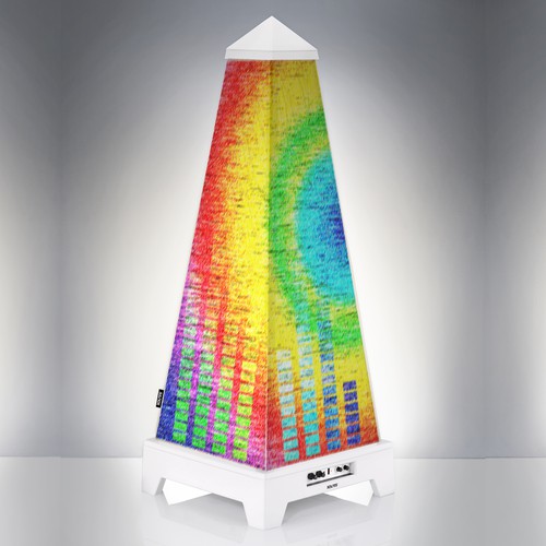 Rainbow design with the title 'XOUNTS UP magic outer shell of a Sound & Ambience System'
