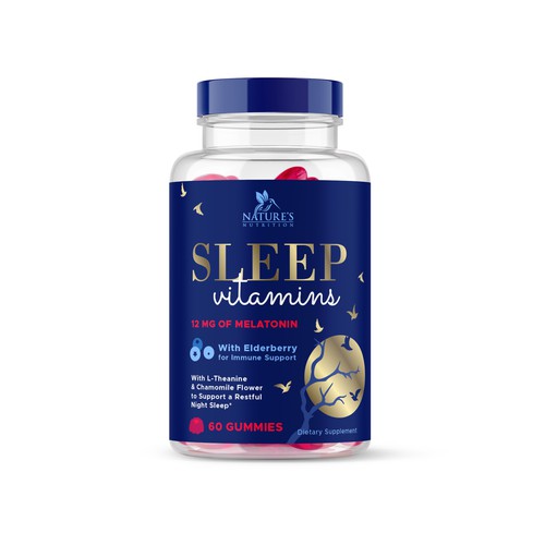 Vitamin label with the title 'Sleep Vitamin Supplement Label'