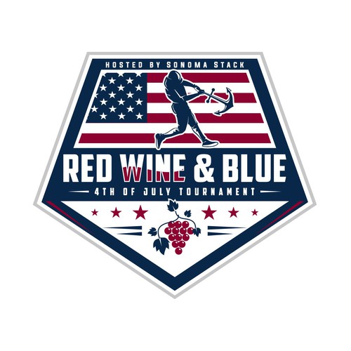 Text logo with the title 'Red Wine & Blue'