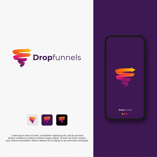 Funnel design with the title 'dropfunnels'