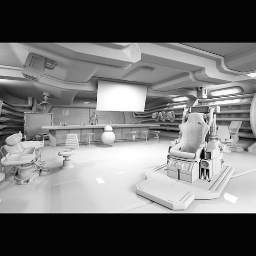 Prototype design with the title 'Interior Sci-fi concept'