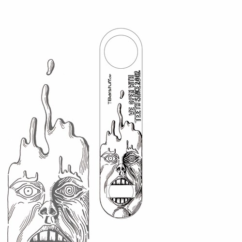 Crazy design with the title 'open your bottles like a mad man'