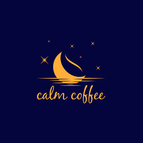 Star logo with the title 'calm coffee'