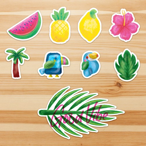 Summer illustration with the title 'Painterly vector art illustration for the summer vibe'