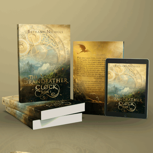 Dragon book cover with the title 'Cover for the GrandFather clock'