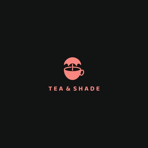Umbrella design with the title 'tea and shade'