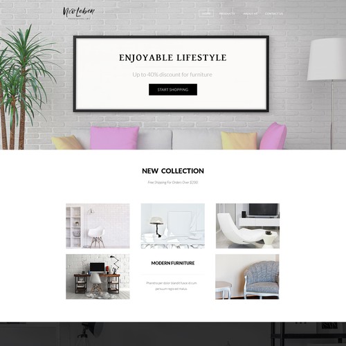 Beautiful website with the title 'Design Entry For a Online Shop'