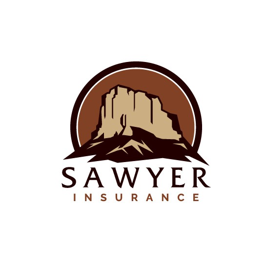 Western logo with the title 'Mountain Logo Design for an Insurance Company'