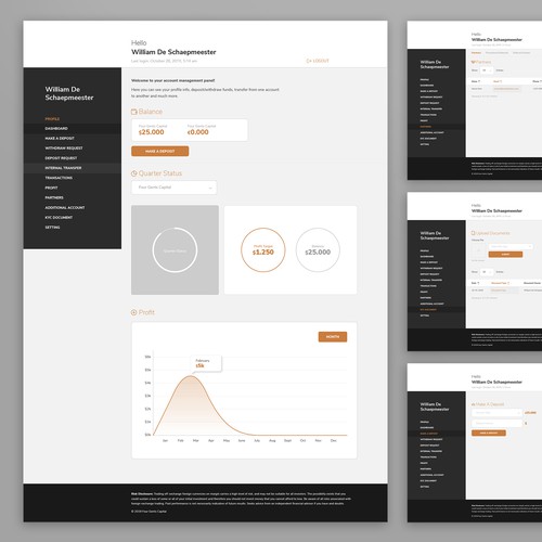 Bank design with the title 'Dashboard design'
